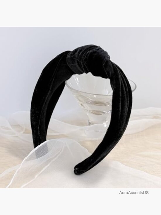 Wide Knotted Velvet Headband, Top Knot, Luxe Soft Fabric, Women\'s Hair Accessory